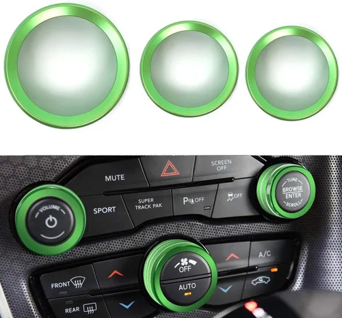 Vista 18 de Auprite Fundas de perilla de control de clima para accesorios Challenger 2015-2023 2024, para Dodge Charger 2015-2023 2024, para Dodge Chrysler Negro