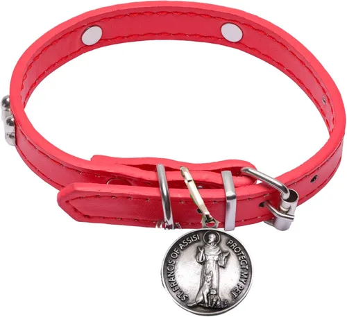 Vista 4 de Westmon Works Collar de perro de San Francisco de Asís con colgante de metal con tarjetas sagradas de San Francisco de Asís, 3 de cada uno, Metal