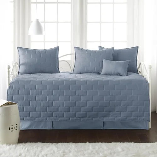 Vista 13 de Juego de funda para sofá cama de tamaño individual, 6 piezas, fundas a 1 - Hojas Botánicas Gris