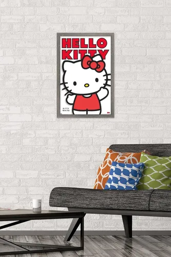 Vista 2 de Póster de pared de Hello Kitty and Friends: Hello - Kitty White Feature Series, 22.4 pulgadas de largo x 14.7 pulgadas de ancho, versión enmarcada