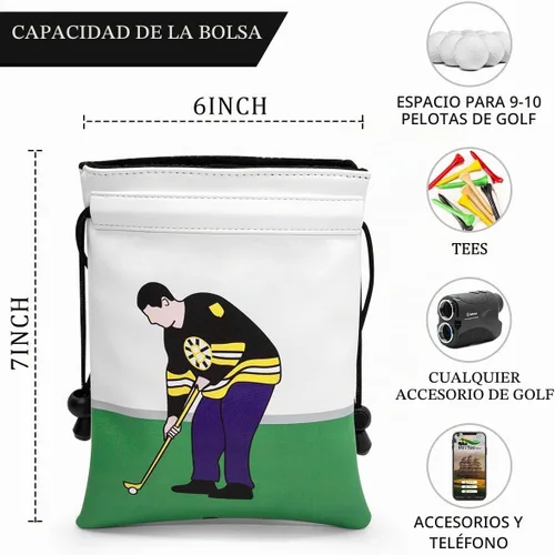 Vista 3 de montela golf Bolsa para objetos de valor, Bolsa para bolsa de golf con cordones Bolsa para tees de golf de cuero Bolsas para tees de golf