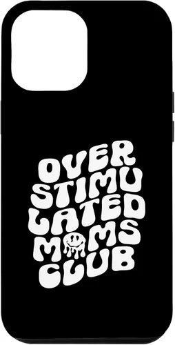 Vista 6 de Funda para iPhone 15 Groovy Sobreestimulated Moms Club Divertida y Moderna