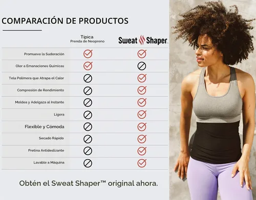 Vista 4 de Sweat Shaper – Cinturón de sauna para reducción de cintura para mujer, entrenador de cintura sin neopreno Negro