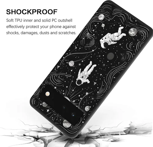 Vista 238 de Funda delgada para Google Pixel 4 XL, funda delgada de silicona de TPU suave a prueba de golpes para Google Pixel 4 XL, astronauta Galaxy