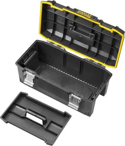 Vista 3 de STANLEY FATMAX - Caja de herramientas impermeable de 22.8 in, resistente al agua, gran capacidad de almacenamiento, ranura en V para corte extra