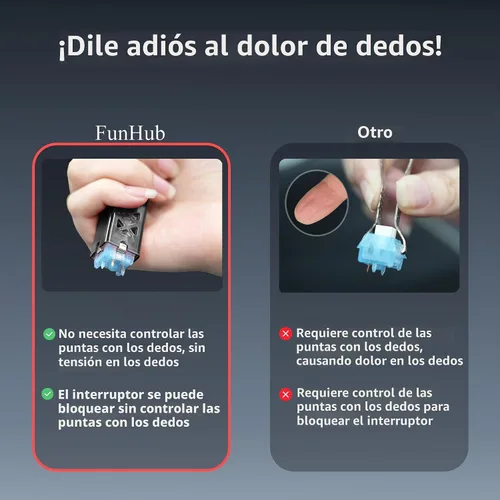 Vista 6 de FunHub Extractor de teclas translúcido 2 en 1 para teclado mecánico intercambiable en caliente, fácil de quitar y reemplazar, interruptor y Negro