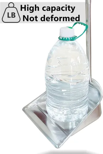 Vista 3 de YAYOU Sartén antipolvo con mango largo para el hogar, 33.5 pulgadas, de acero inoxidable resistente de alta calidad, elegante diseño de pie