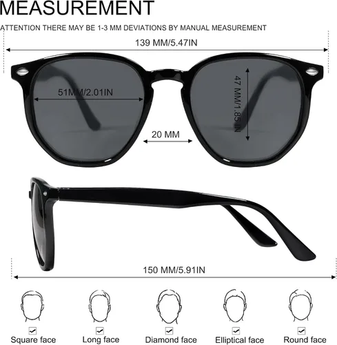 Vista 5 de VANLINKER Gafas de sol polarizadas hexagonales de moda para mujer VL9696