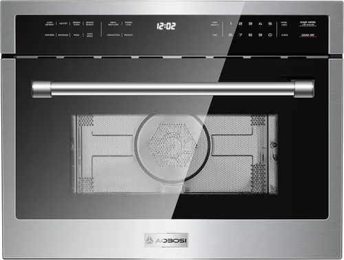 Vista 8 de AAOBOSI 24 Inch Built-in Microwave Convection Oven, 1.6 Cu.Ft Wall Microwave Air Fryer Combo, 1000W, Sensor Cook & Auto Menu, 12 Cooking Modes, Drop