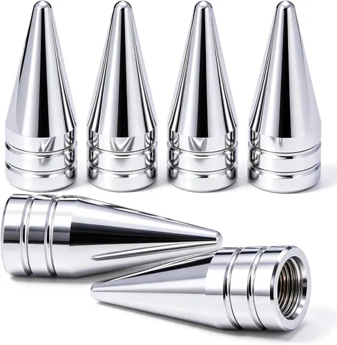 Vista 36 de 4 piezas de tapas de válvula de rueda con forma de punta, válvula de rueda de aleación de aluminio con punta, cubiertas universales de válvula