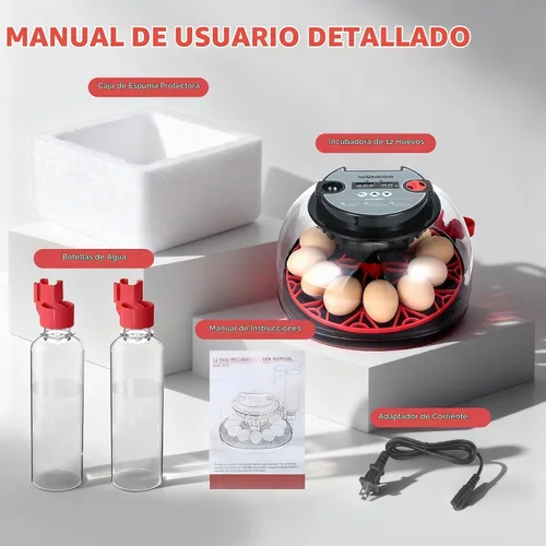 Vista 9 de Gen II - Incubadora automática de 12 huevos, humedad de dos etapas con recarga automática y control de temperatura estable, giro automático