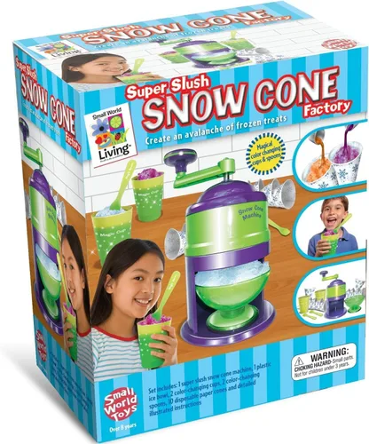 Vista 7 de Small World Toys Máquina de cono de nieve para niños, máquina de hielo afeitado súper granizado, máquina de cono de nieve apta para niños con tazas