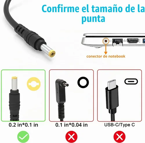 Vista 2 de Cargador adaptador de CA para Acer Aspire V5-471 V5-431-4689 V5-471-6569
