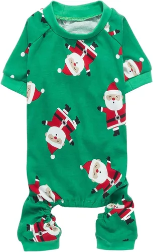 Vista 10 de [Usado] Lanyar pijama de Navidad para mascotas para perro, para festividades, 100 % algodón, de Papa Noel, del reno Rudolph