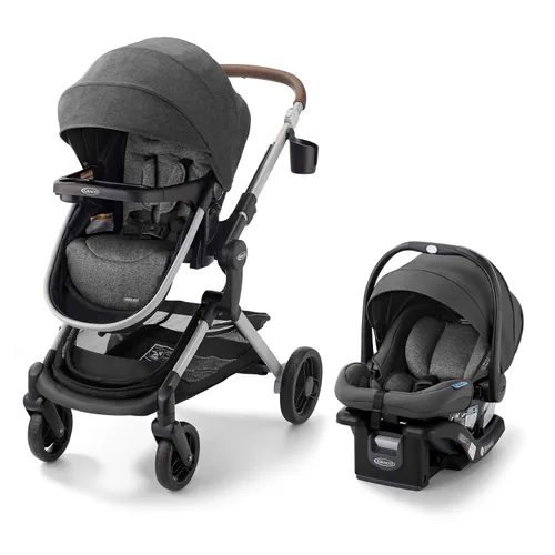 Vista 10 de Graco Modes Nes Sistema de viaje, combo modular de asiento de auto y carriola 3 en 1, portabebés de asiento de auto ajustable Slide2Me, moisés