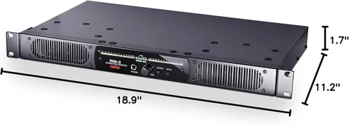 Vista 6 de Fostex Monitor estéreo AMS-RM-3 1U para montaje en rack Accepts both analog input (XLR & 1/4"TS phone) and digital Input (AES/EBU), Headphone out