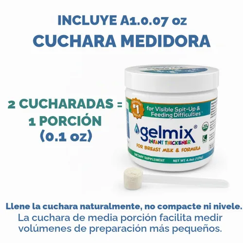 Vista 5 de Gelmix Espesante infantil para leche materna y fórmula, tarro de 4.4 onzas