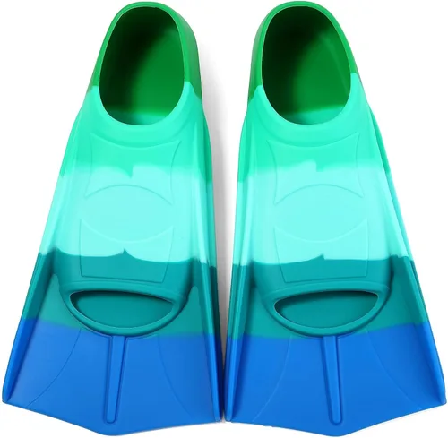Vista 12 de Aletas de natación para niños, aletas cortas para niños y jóvenes, aletas de natación para entrenamiento de natación para niños, niñas, niños