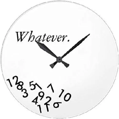 Vista 57 de Reloj de pared Whatever Modern Wood Clock de 10 pulgadas, silencioso, sin tictac, funciona con pilas, para sala de estar, dormitorio, cocina, A