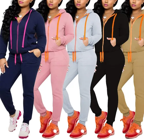 Vista 5 de Mrskoala Conjunto de dos piezas para mujer, conjunto de chándal para entrenamiento, correr, ropa de descanso con bolsillo