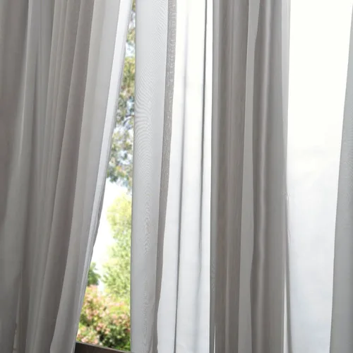 Vista 4 de Half Price Drapes SHCH-VOL5-SLDW-84, cortina de gasa y poliéster transparente, ancho doble