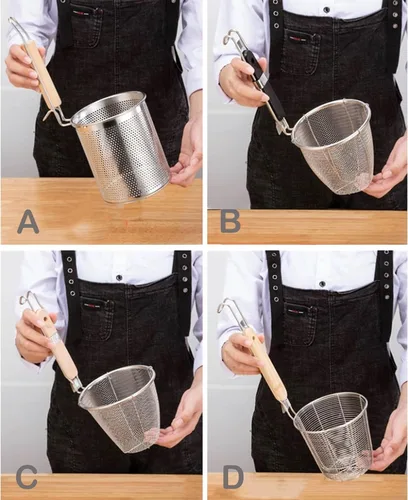 Vista 5 de UTOYA Stainess - Olla de acero para pasta con insertos, olla de cocina con divisor y colador, olla de inducción resistente, inducción, cerámica