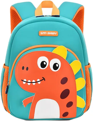 Vista 13 de Bansusu Mochila infantil antipérdida de dinosaurio para niños preescolares con correa de seguridad, mochila pequeña ligera para niños, bolsa