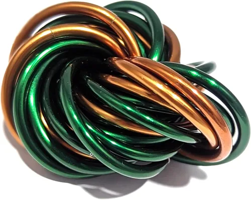 Vista 42 de Bola Fidget Möbii (MultiColor): Herramienta de juguete silenciosa para aliviar el estrés, ansiedad y estimular el ADHD para el hogar, viajes Cromo