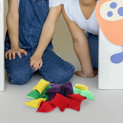 Vista 4 de Toddmomy Juego de 20 mini pufs coloridos: bolsas de frijoles pequeños para niños, suministros de deportes al aire libre ideal para niños y niñas