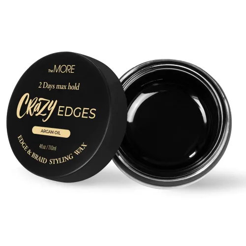 Vista 2 de The MORE Crazy edges Wax 2Days Max Hold, Edge and Braid Styling Wax (3.4 fl oz, aceite de argán)