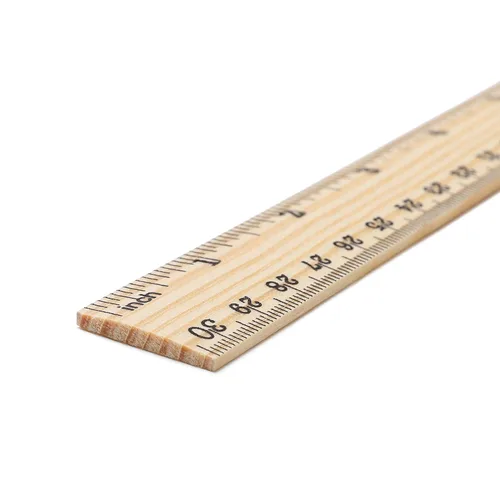 Vista 5 de Paquete de 10 reglas de madera de 12 pulgadas, reglas de medición de madera a granel, regla de oficina, 2 escalas