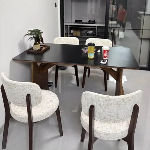 Vista 8 de YVYKFZD Solid Wood Dining Chairs, Armless Dining Room Chair Set, Upholstered Kitchen Chairs, Living Room Chair with Removable Fabric Seat Cushion