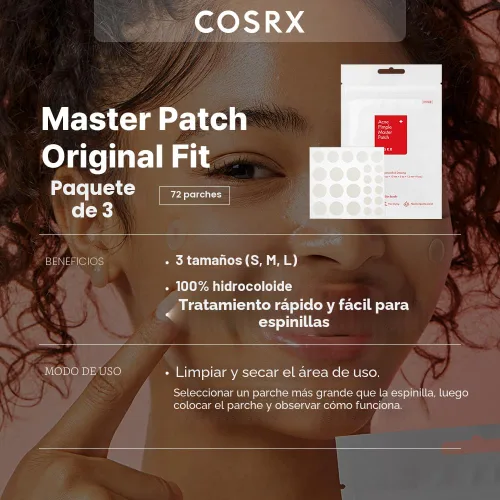 Vista 2 de COSRX - Master parche para acné espinillas A.D.F. Apósito hidrocoloide Tratamiento rápido y fácil Pimple Stickers for Blemishes and Zits