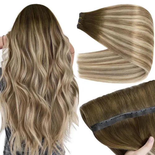 Vista 22 de Full Shine Extensiones de trama de cabello humano, cabello natural negro brillante, para mujeres, 1.76 oz (50 g), 10 pulgadas (25.4 cm), cabello