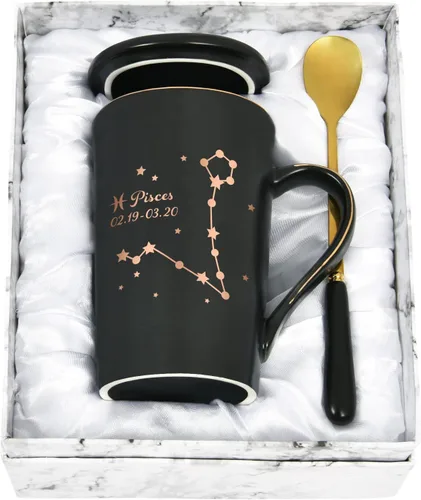 Vista 13 de YHRJWN Regalos de Acuario para Mujeres, Taza de Café de Constelación de Acuario, Regalos de Cumpleaños de Enero y Febrero para Mujeres Amantes