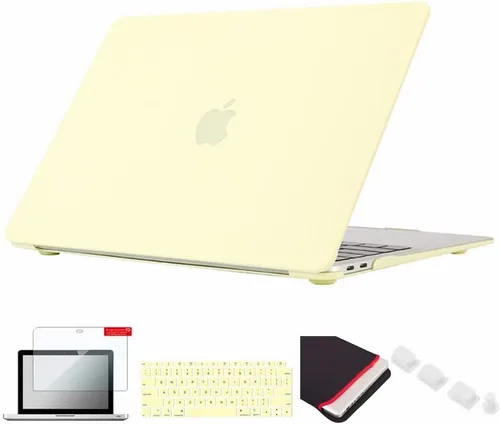 Vista 18 de Pack 5 en 1 de carcasa para MacBook Air, de Se7enline, de plástico duro, tacto suave, con protector de teclado de silicón, protector de pantalla