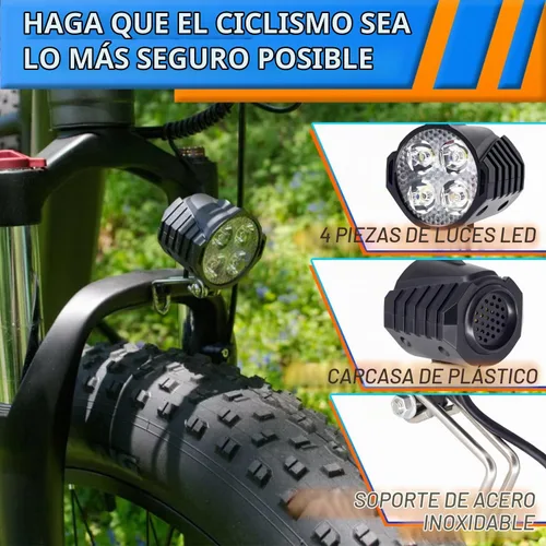 Vista 3 de Faro delantero para bicicleta eléctrica de 48 V, 36 V, compatible con 12 V-60 V, conector impermeable de 2 pines