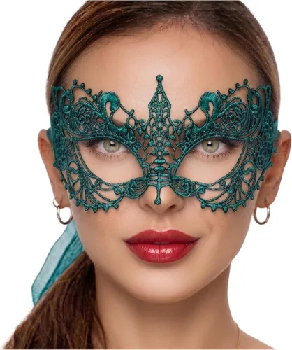 Vista 67 de Masquerade Mask For Women Lace Masquerade Mask for Masquerade Party, Proms, Venetian Party, Mardi Gras, Halloween & Cosplay Ana Bg Pluma de Pavo Real