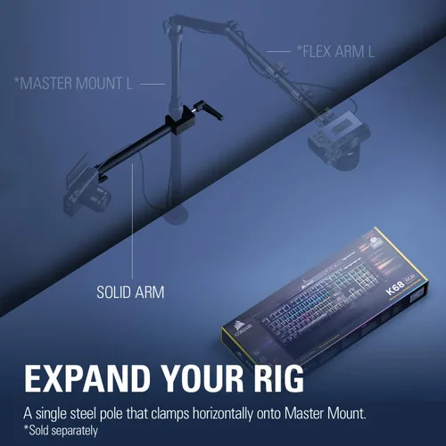 Vista 5 de Elgato Brazo sólido, brazo de sujeción con abrazadera acolchada para un fácil montaje y ajuste de luces, cámaras y micrófonos, para transmisión