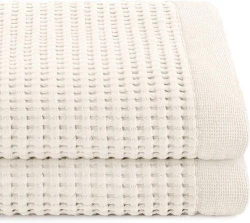 Vista 14 de GILDEN TREE Toalla de baño tipo waffle de secado rápido, toallas de baño delgadas de lujo, toallas de baño 40x80 grandes, estilo moderno (crema)