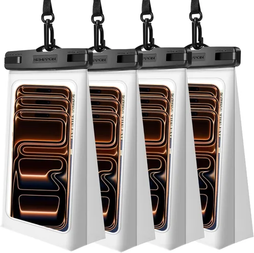 Vista 13 de Paquete de 4 bolsas flotantes impermeables para teléfono – Funda universal grande flotante a prueba de agua – Soporte flotante transparente