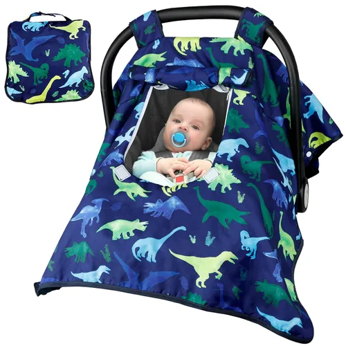 Vista 10 de Funda para asiento de automóvil para bebé, toldo para asiento de automóvil recién nacido, cubierta acogedora y cálida, funda de transporte de Oso