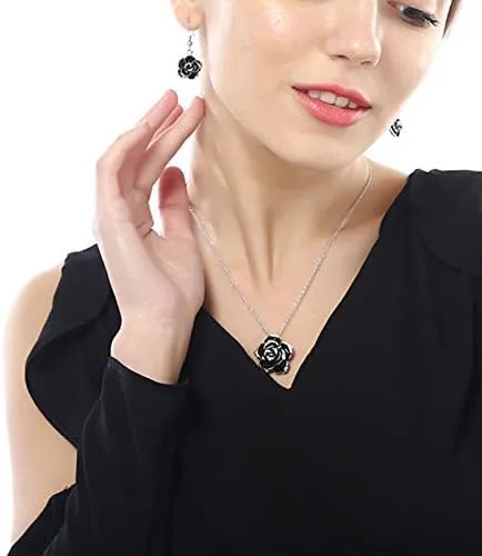 Vista 8 de Collar para mujer, pendiente, plata colgante, collar de cadena para mujer, aretes para fiesta, boda, conjunto de joyas de amor, práctico y útil