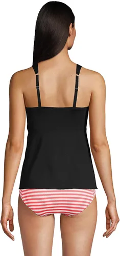 Vista 2 de Lands End Tankini largo con cuello redondo y tirantes ajustables para mujer