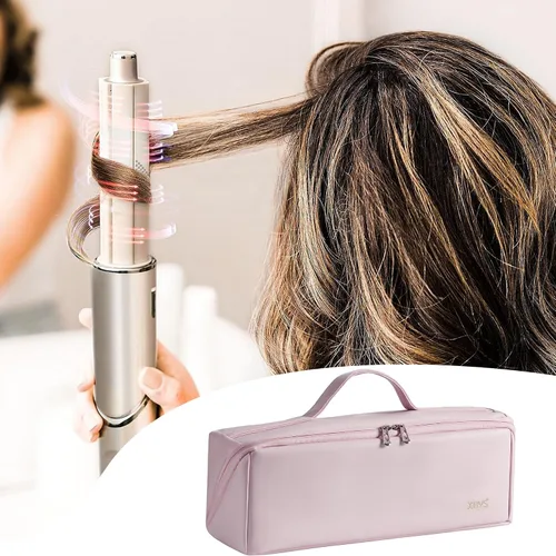 Vista 6 de Veki Estuche de almacenamiento de viaje para Dyson Airwrap Styler, color Rosa