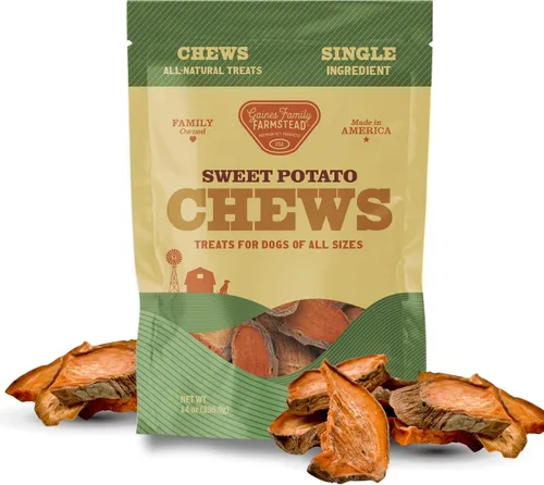 Vista 11 de Gaines Family Farmstead Golosinas para perros, bolsa de 8 onzas, masticables de batata de un solo ingrediente para perros, alternativa de cuero