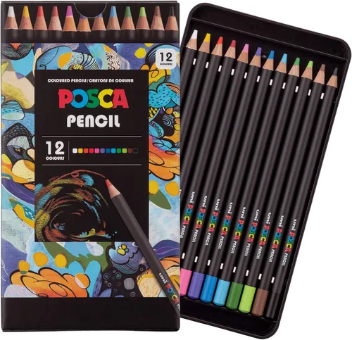 Vista 11 de uni POSCA Lápices de Colores, Mina de 4.0mm, Juego Surtido, Paquete de 36