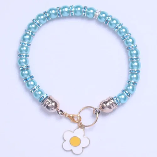 Vista 5 de Collares de perlas para mascotas, collares de diamantes, accesorios para collar de gato y perro, suministros para mascotas