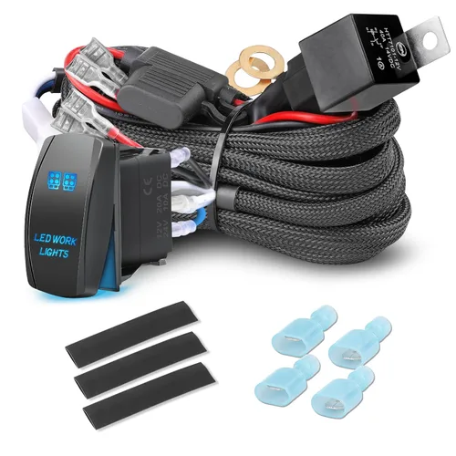 Vista 8 de Arnés de cableado 1 cable, kit de arnés de cableado de barra de luz LED Rfroad Lighting para luces antiniebla, luces de conducción todoterreno, luz