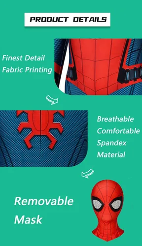 Vista 6 de Yakogy Disfraz de superhéroe para niños, disfraz de Halloween, traje Zentai 3D de elastano